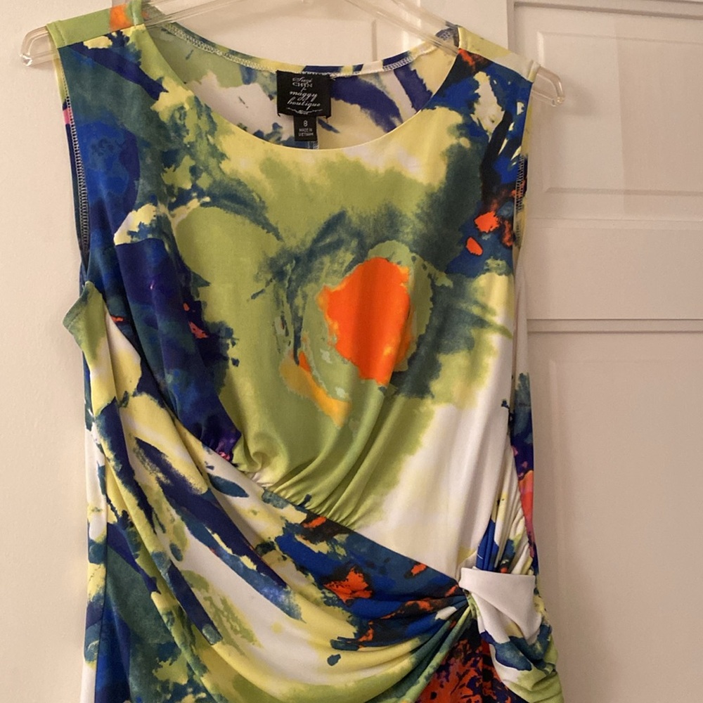 Suzi Chin multicolor round neck sheath dress. - Picture 5 of 7